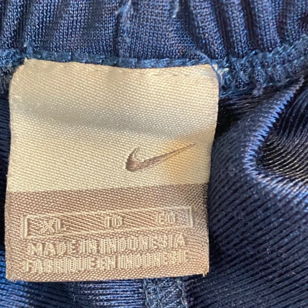 Nike Navy Blue Track Pants Mens XL Side Stripe Ankle Zip Athletic Trousers